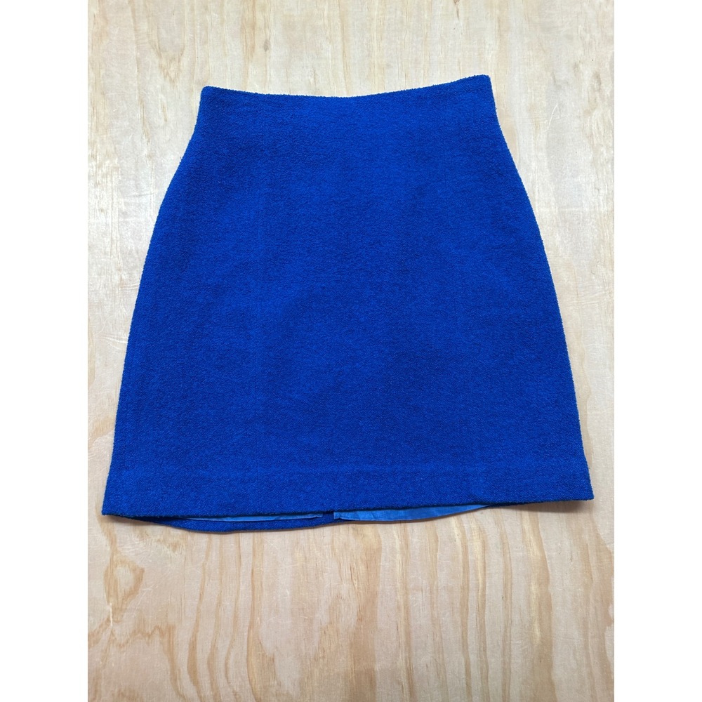 Georgiou Studio Vintage‎ Royal Blue Textured Mini Skirt Size 10 Cobalt Lined
